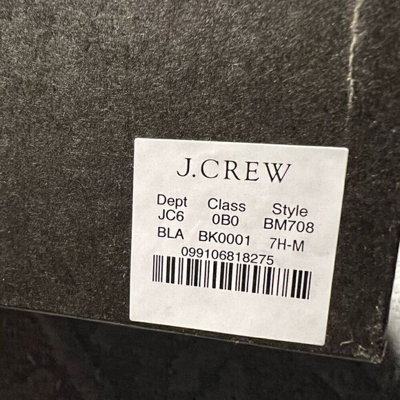 J.Crew Rib-cuff boots in Italian leather Black Gray Size 7.5 NWB - Picture 12 of 14